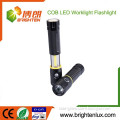 Factory Wholesale High Power Portable Aluminum Metal 3*AAA Battery Powered New Cree XPE R3 Cob led Flashlight With Magnet Base